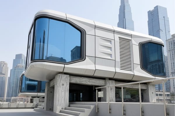 space capsule in the city