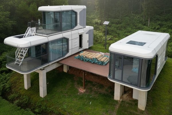 two floors space cspsule house